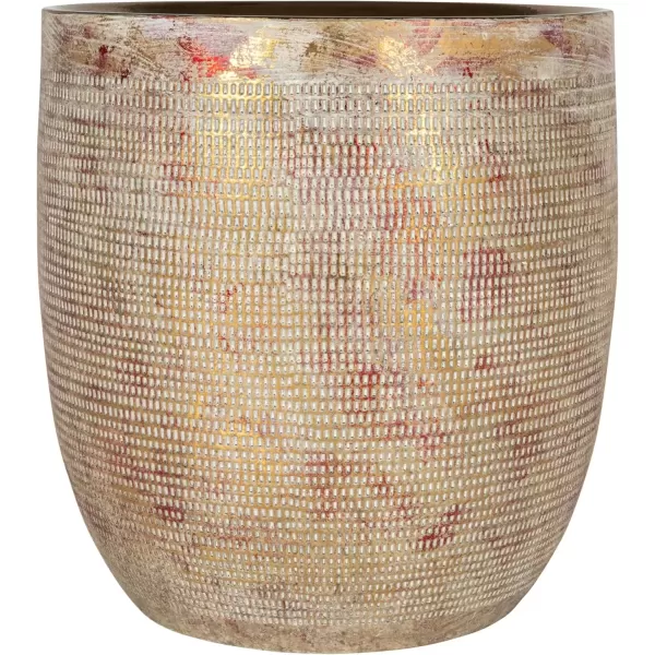 imageCreative CoOp Coastal Embossed Textured Stoneware Planter Metallic Gold