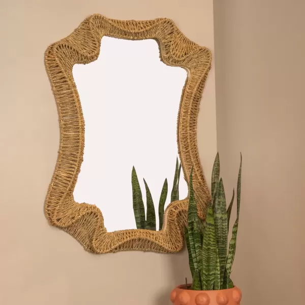 imageCreative CoOp Decorative Cattail Wall Mirror NaturalNatural