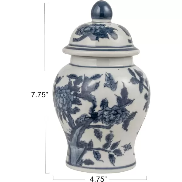 imageCreative CoOp Decorative Ceramic Ginger Jar with Domed Lid Blue ampamp White