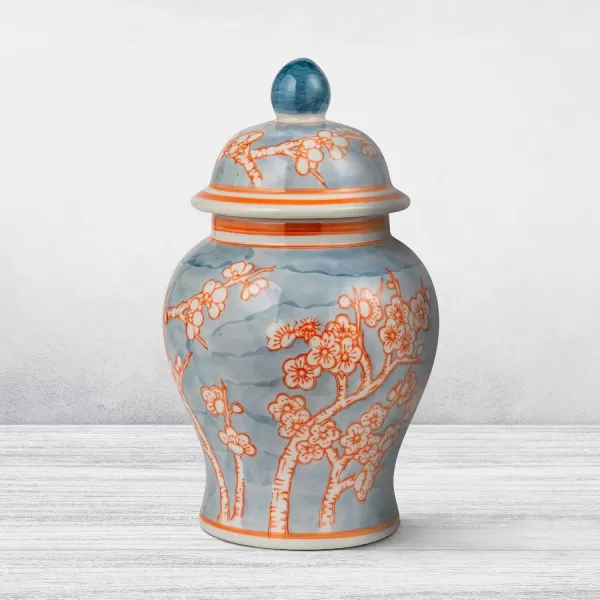 imageCreative CoOp Decorative Ceramic Ginger Jar with Domed Lid Light Blue