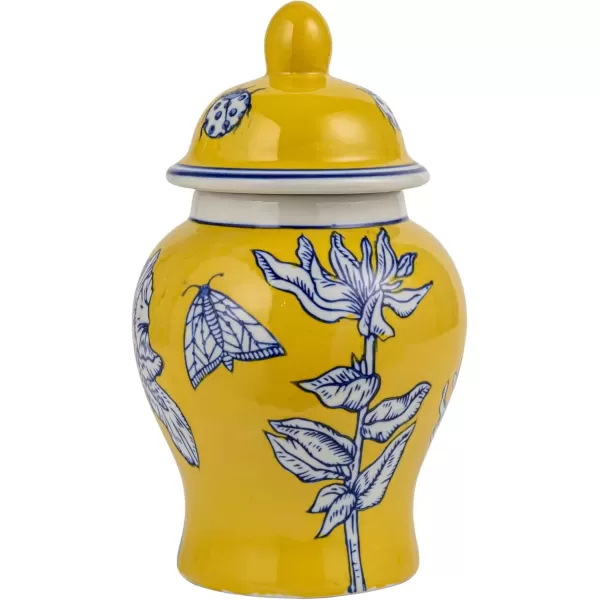 imageCreative CoOp Decorative Ceramic Ginger Jar with Domed Lid Yellow