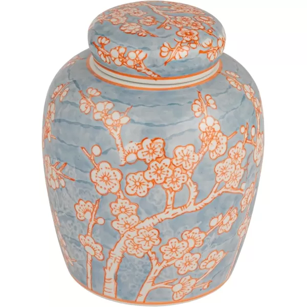 imageCreative CoOp Decorative Ceramic Ginger Jar with Lid Blue and Orange