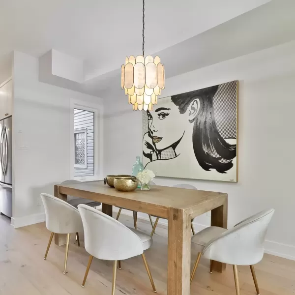 imageCreative CoOp Laminated Capiz Tiered Chandelier BlackBlack