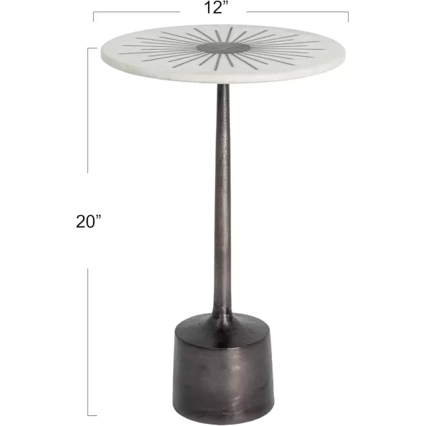 imageCreative CoOp Luxe Aluminum and Marble Martini Table BlackBlack