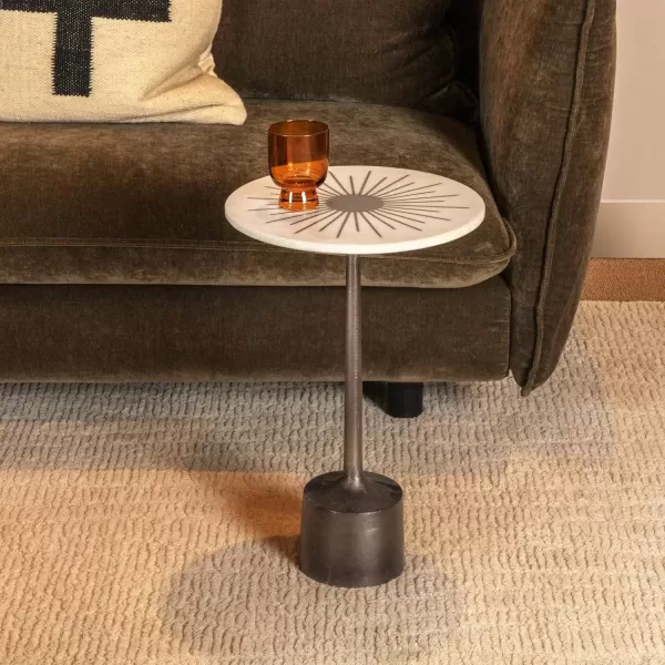 imageCreative CoOp Luxe Aluminum and Marble Martini Table BlackBlack