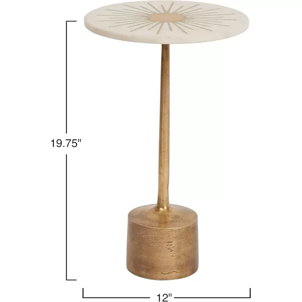 imageCreative CoOp Luxe Aluminum and Marble Martini Table BlackGold