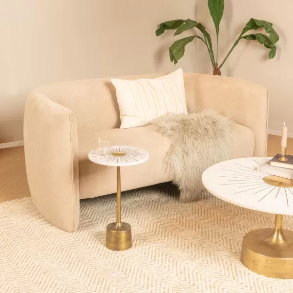 imageCreative CoOp Luxe Aluminum and Marble Martini Table BlackGold