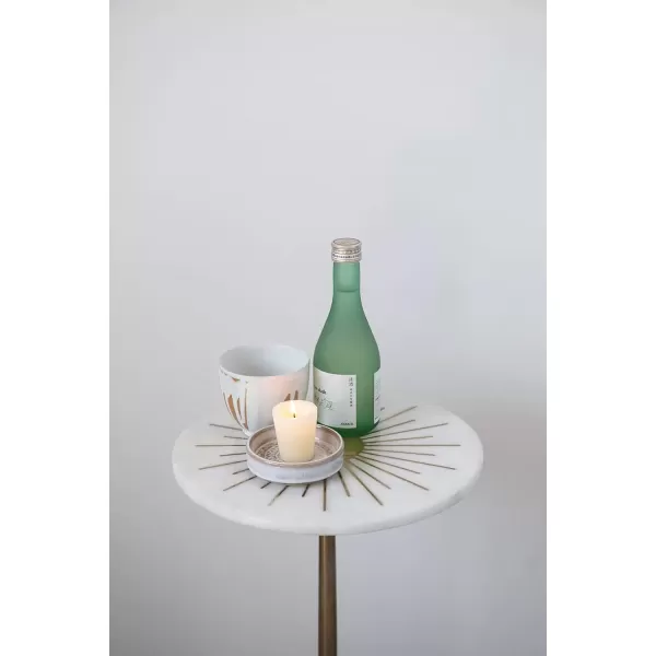 imageCreative CoOp Luxe Aluminum and Marble Martini Table BlackGold