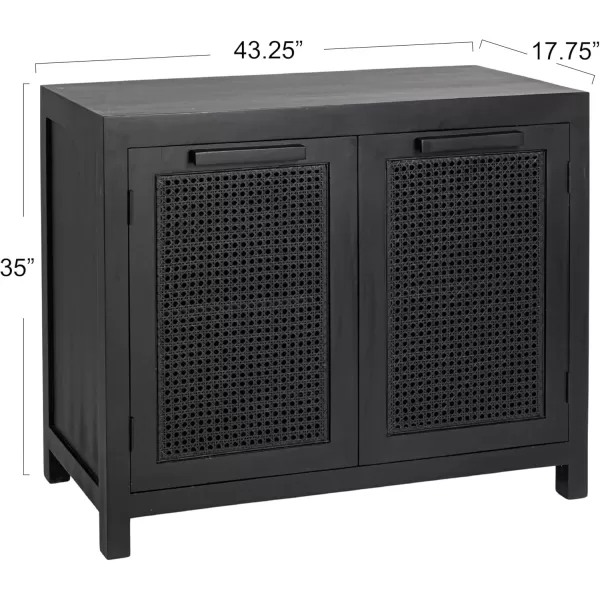 imageCreative CoOp Mango Wood and Cane 4Door Sideboard Cabinet BlackBlack
