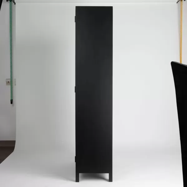imageCreative CoOp Mango Wood and Cane 4Door Sideboard Cabinet BlackBlack