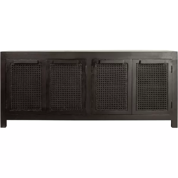 imageCreative CoOp Mango Wood and Cane 4Door Sideboard Cabinet BlackBlack