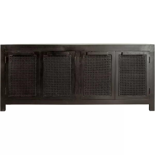imageCreative CoOp Mango Wood and Cane 4Door Sideboard Cabinet BlackBlack