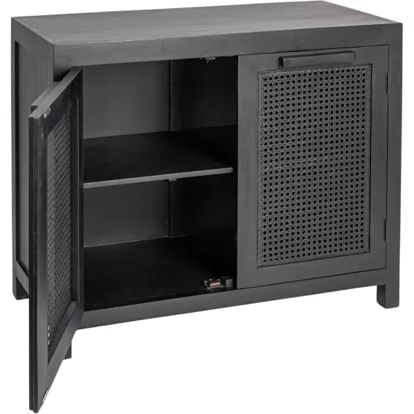 imageCreative CoOp Mango Wood and Cane 4Door Sideboard Cabinet BlackBlack