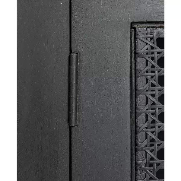 imageCreative CoOp Mango Wood and Cane 4Door Sideboard Cabinet BlackBlack