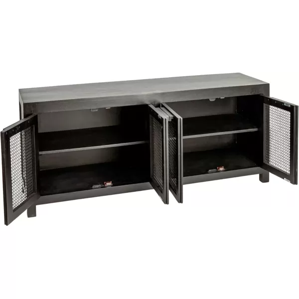 imageCreative CoOp Mango Wood and Cane 4Door Sideboard Cabinet BlackBlack