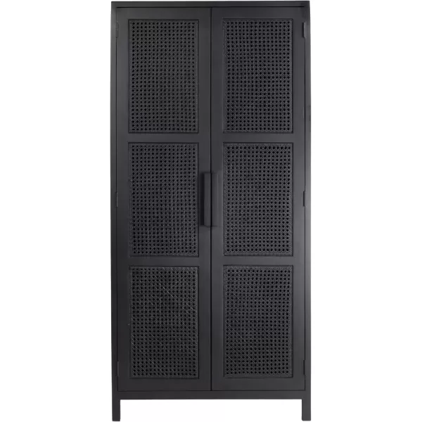 imageCreative CoOp Mango Wood and Cane 4Door Sideboard Cabinet BlackBlack