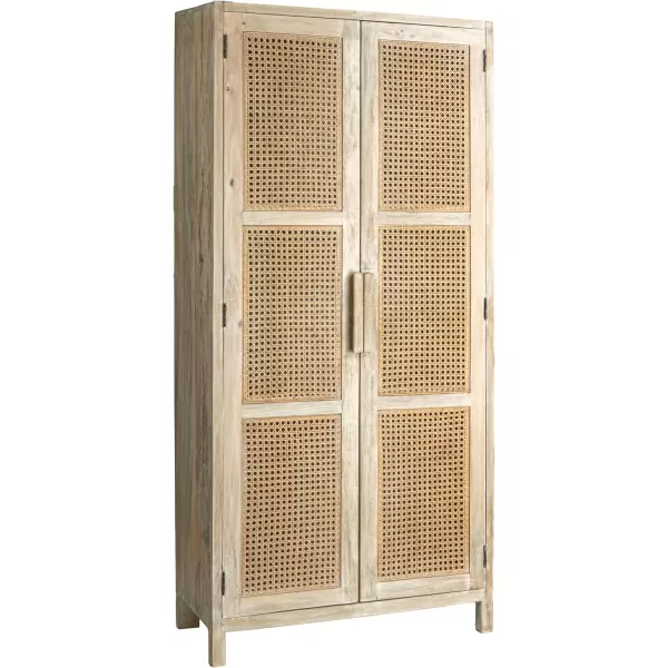 imageCreative CoOp Mango Wood and Cane 4Door Sideboard Cabinet BlackNatural