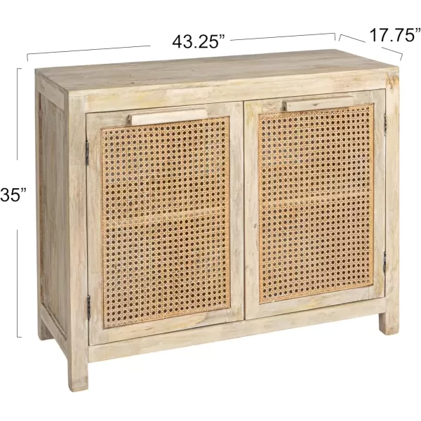 imageCreative CoOp Mango Wood and Cane 4Door Sideboard Cabinet BlackNatural