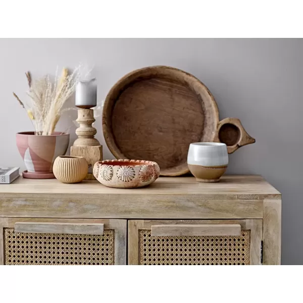 imageCreative CoOp Mango Wood and Cane 4Door Sideboard Cabinet BlackNatural