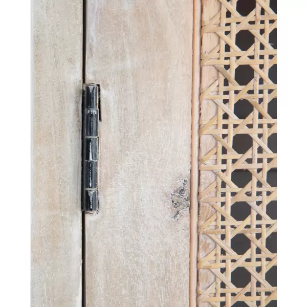 imageCreative CoOp Mango Wood and Cane 4Door Sideboard Cabinet BlackNatural