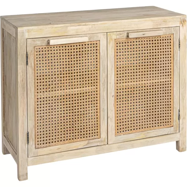 imageCreative CoOp Mango Wood and Cane 4Door Sideboard Cabinet BlackNatural