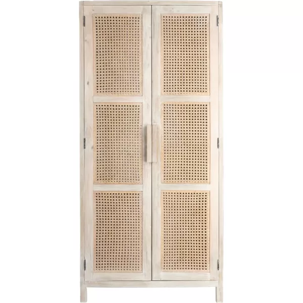 imageCreative CoOp Mango Wood and Cane 4Door Sideboard Cabinet BlackNatural