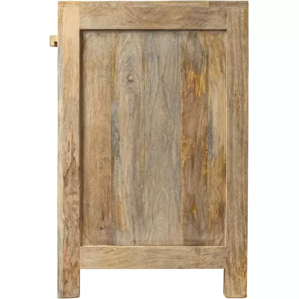 imageCreative CoOp Mango Wood and Cane 4Door Sideboard Cabinet BlackNatural
