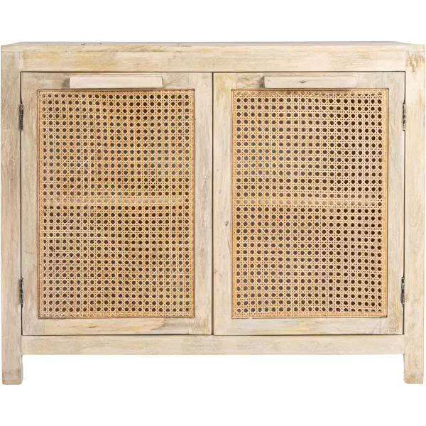 imageCreative CoOp Mango Wood and Cane 4Door Sideboard Cabinet BlackNatural