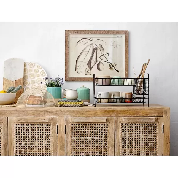 imageCreative CoOp Mango Wood and Cane 4Door Sideboard Cabinet BlackNatural