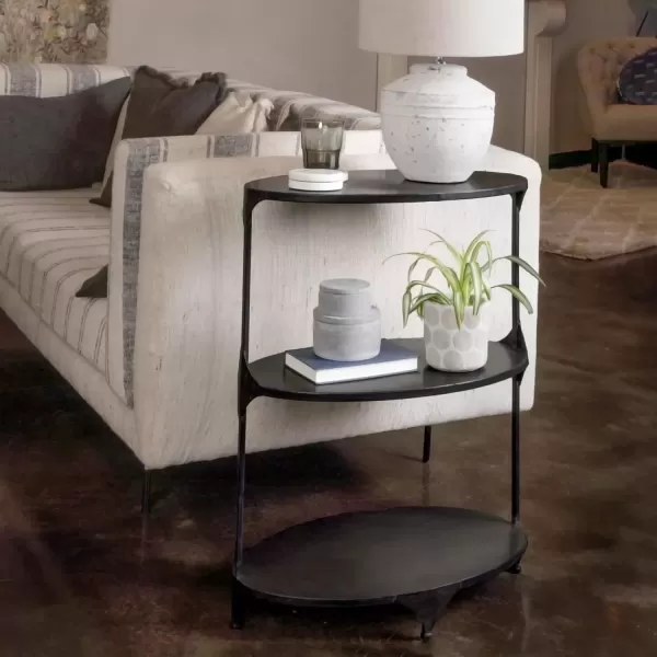 imageCreative CoOp Oval 3Tier Metal Storage Shelf BlackBlack