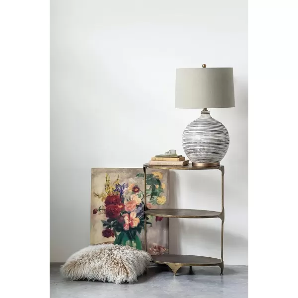 imageCreative CoOp Oval 3Tier Metal Storage Shelf BlackGold