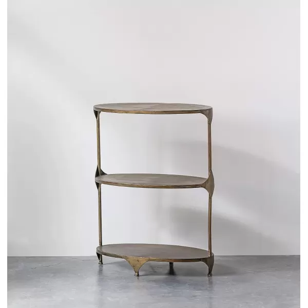 imageCreative CoOp Oval 3Tier Metal Storage Shelf BlackGold