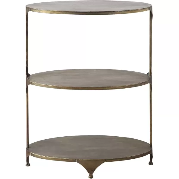 imageCreative CoOp Oval 3Tier Metal Storage Shelf BlackGold