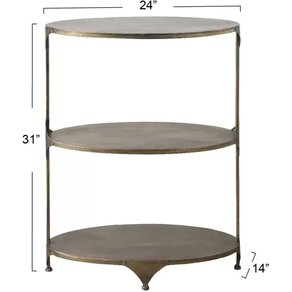 imageCreative CoOp Oval 3Tier Metal Storage Shelf BlackGold