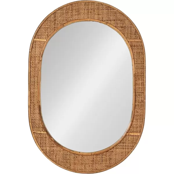 imageCreative CoOp Oval Bamboo and Rattan Framed Wall Mirror Natural