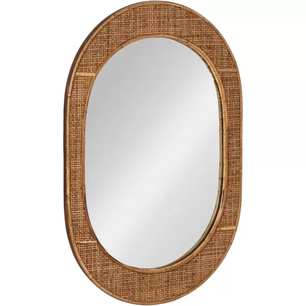 imageCreative CoOp Oval Bamboo and Rattan Framed Wall Mirror Natural