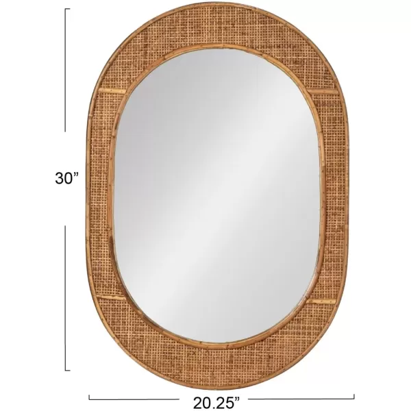imageCreative CoOp Oval Bamboo and Rattan Framed Wall Mirror Natural
