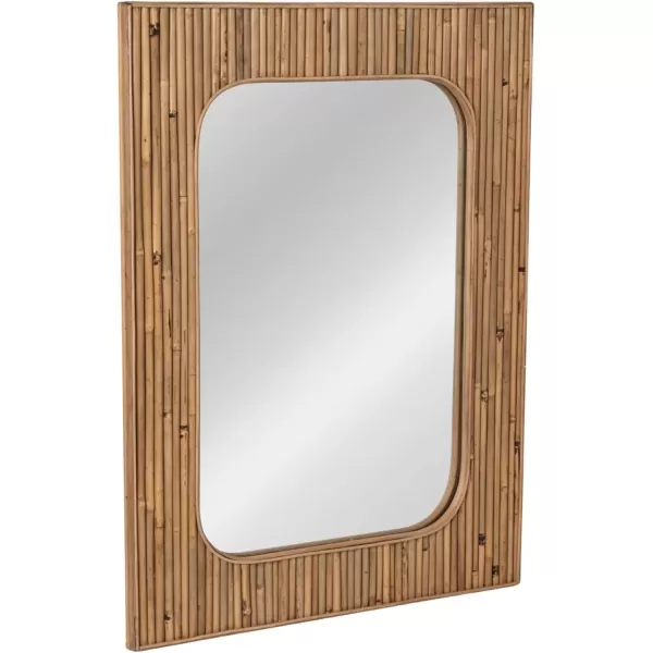imageCreative CoOp Rattan Curved Glass Wall Mirror Natural