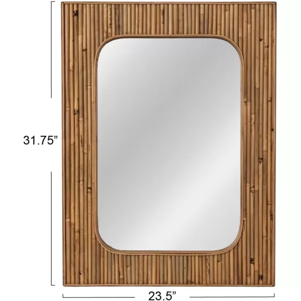 imageCreative CoOp Rattan Curved Glass Wall Mirror Natural