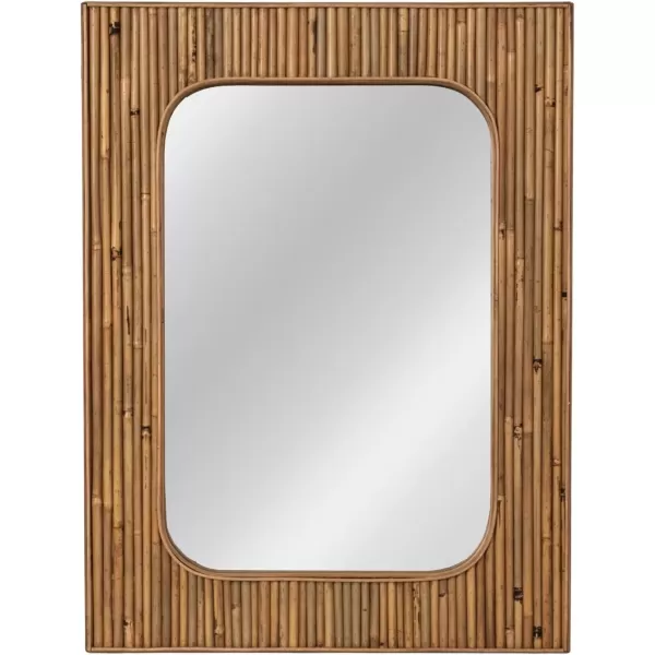 imageCreative CoOp Rattan Curved Glass Wall Mirror Natural