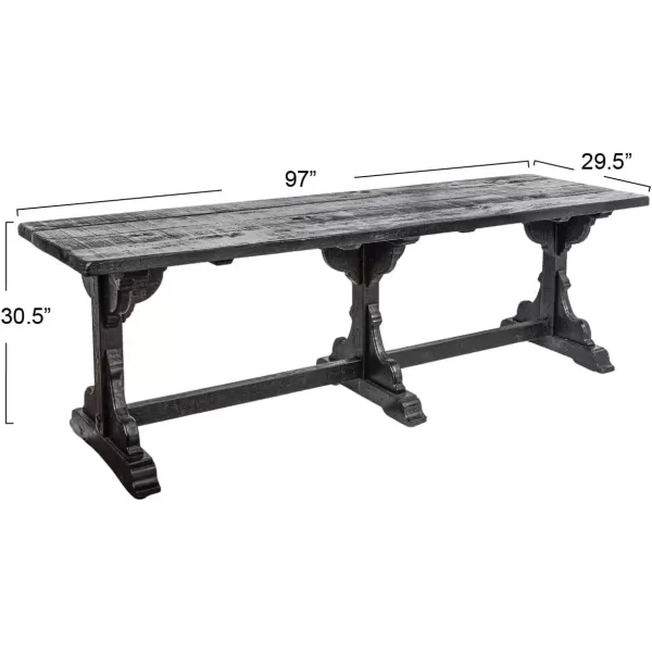 imageCreative CoOp Reclaimed Pine Wood Rectangular Dining Table BlackBlack