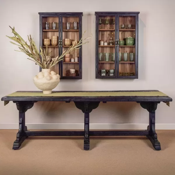 imageCreative CoOp Reclaimed Pine Wood Rectangular Dining Table BlackBlack