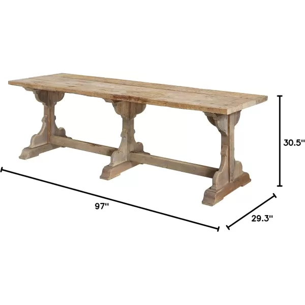 imageCreative CoOp Reclaimed Pine Wood Rectangular Dining Table BlackNatural