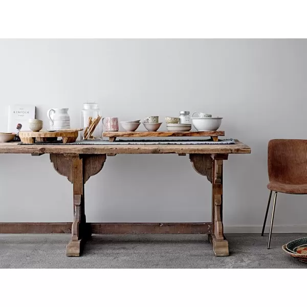 imageCreative CoOp Reclaimed Pine Wood Rectangular Dining Table BlackNatural