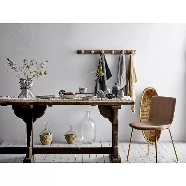 imageCreative CoOp Reclaimed Pine Wood Rectangular Dining Table BlackNatural