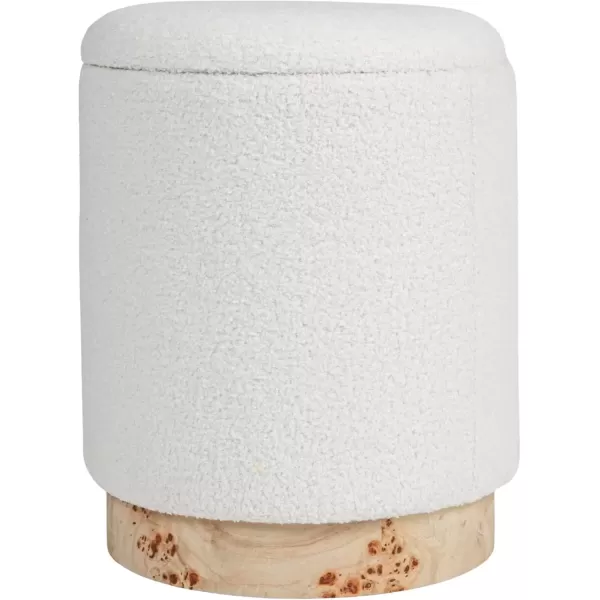 imageCreative CoOp Round Boucle Upholstered Storage Stool with Removeable Lid Cream