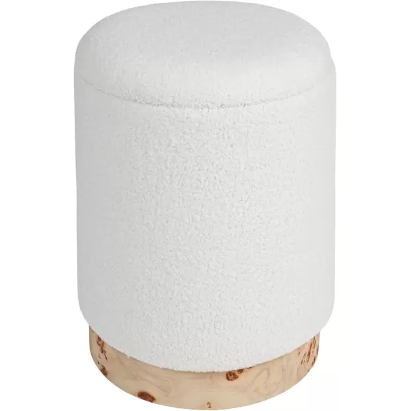 imageCreative CoOp Round Boucle Upholstered Storage Stool with Removeable Lid Cream