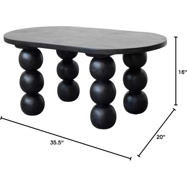 imageCreative CoOp Round Mango Wood OverSized Bubble End Table BlackBlack