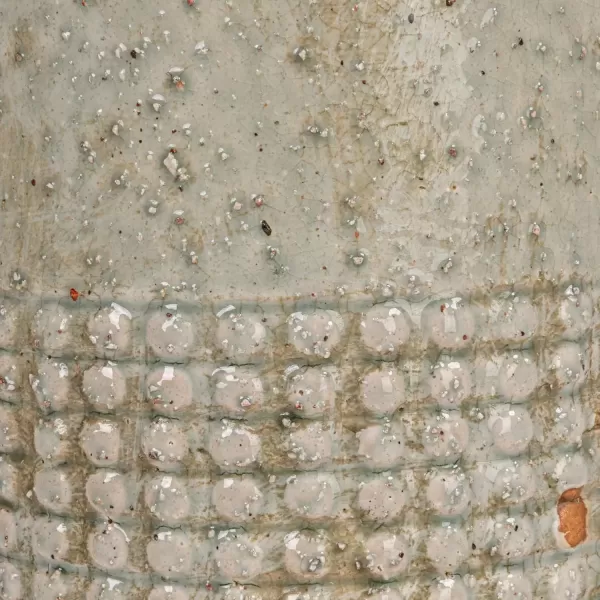imageCreative CoOp Round TerraCotta Hobnail Planter Vase with Heavily Distressed Finish GreenGreyBlue