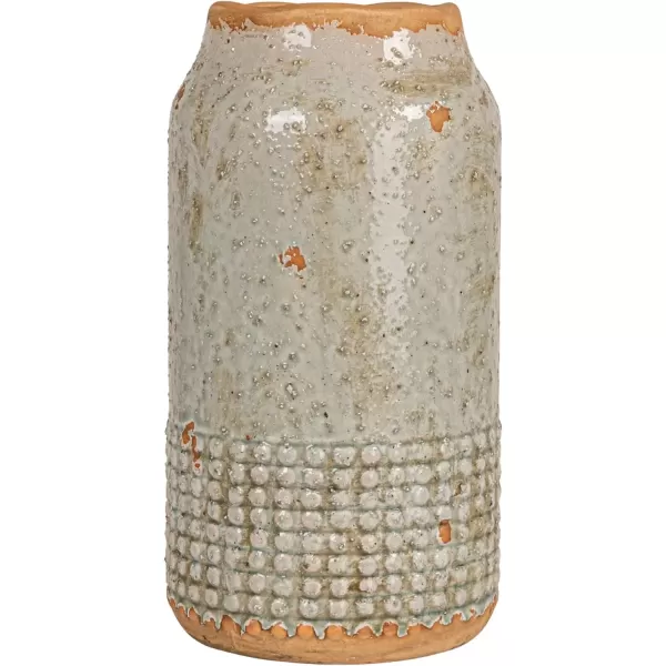 imageCreative CoOp Round TerraCotta Hobnail Planter Vase with Heavily Distressed Finish GreenGreyBlue